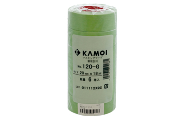 カモ井 マスキングテープ 一般塗装用 (No.120G)(粘着力：中)(若草色)